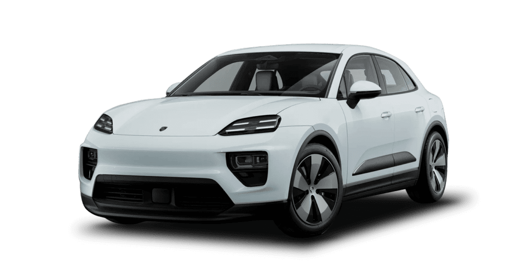 Porsche Macan 265kW en renting, vista frontal del vehículo sobre fondo blanco