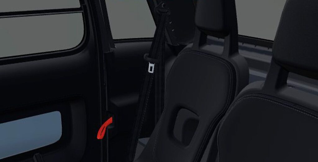 Interior trasero del Citroën AMI My Ami automático: asientos y habitáculo del microcoche eléctrico