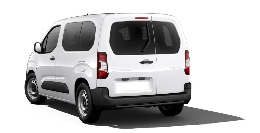 Vista trasera exterior del Citroën Berlingo Talla M BlueHDi 100 S&S YOU en gris
