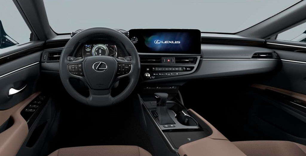 Interior delantero del Lexus ES 2.5 300h Premium en renting