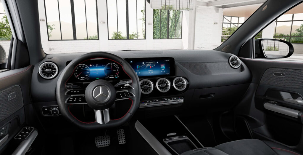 Mercedes-Benz-GLA-250e-amg-line-night-blanco-interior-delantera