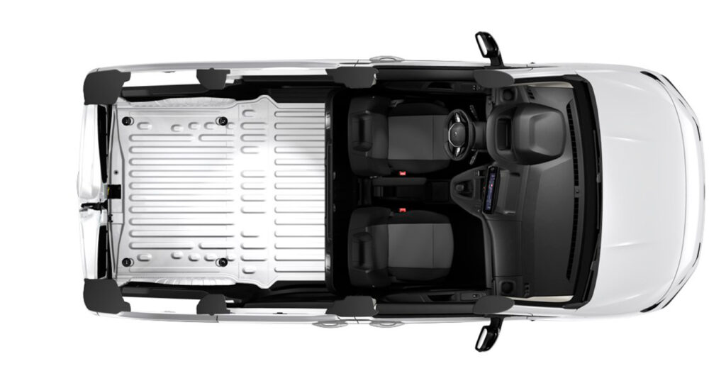 Peugeot Partner Pro Standard BlueHDi restyling: vista cenital del interior en renting