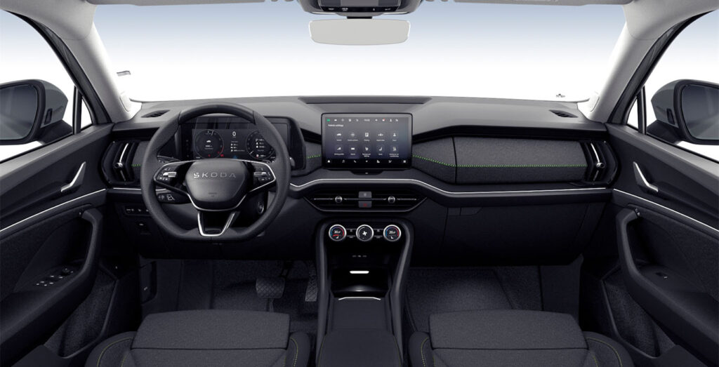 Interior delantero del Skoda Kodiaq 1.5 TSI DSG PHEV Selection en renting