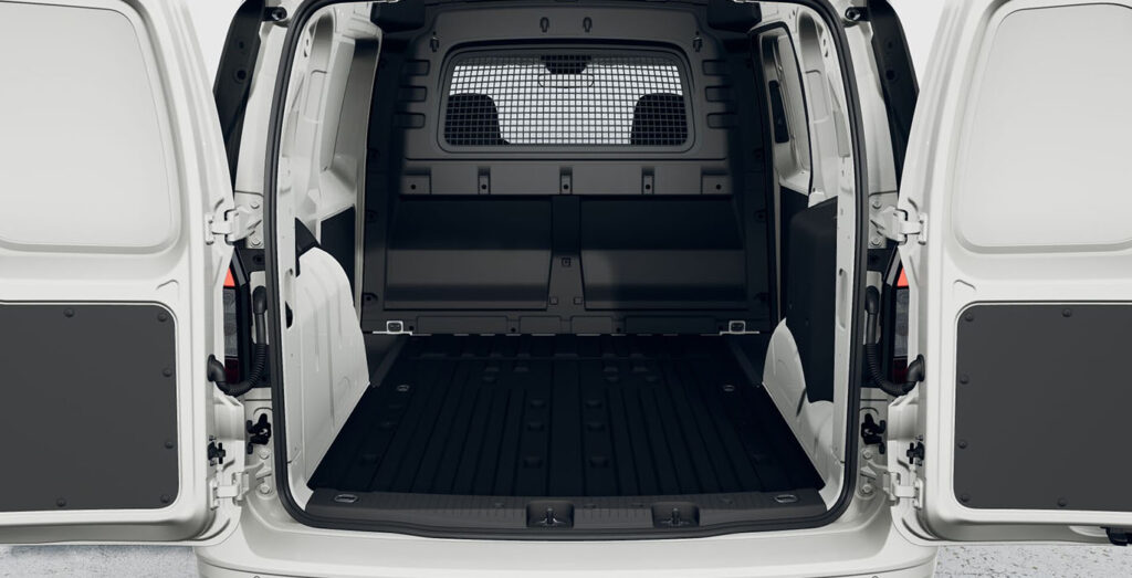 Volkswagen Caddy Cargo PHEV eHybrid renting, vista del maletero