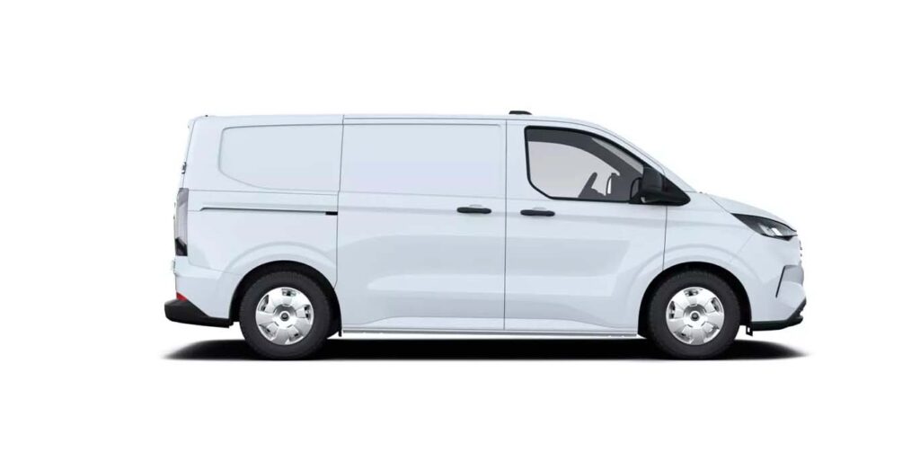 Ford Transit Custom Van Trend en color visto de lado, disponible en renting con Renting Madrid