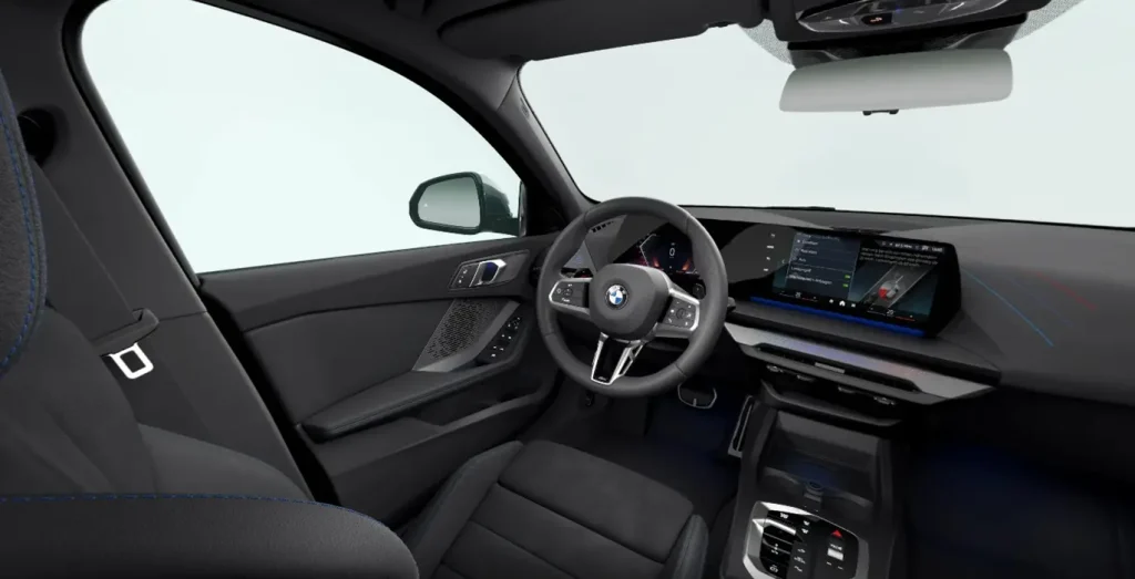 BMW Serie 1 118d, vista interior delantera, renting en Madrid