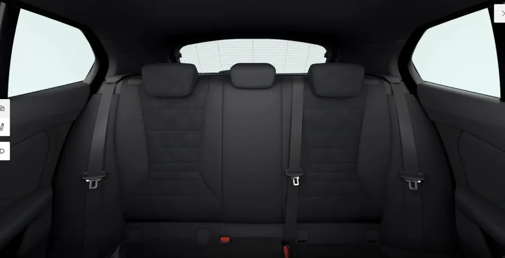 BMW Serie 1 120 asiento trasero visto desde el interior del vehículo
