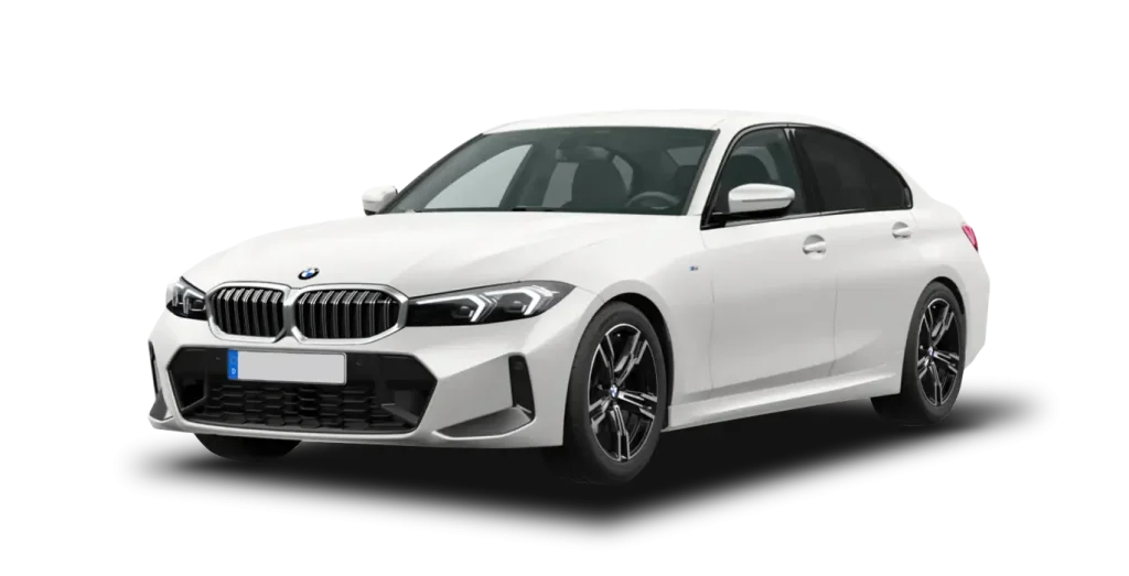 BMW Serie 3 320d en renting sin matrícula, vista lateral, color negro