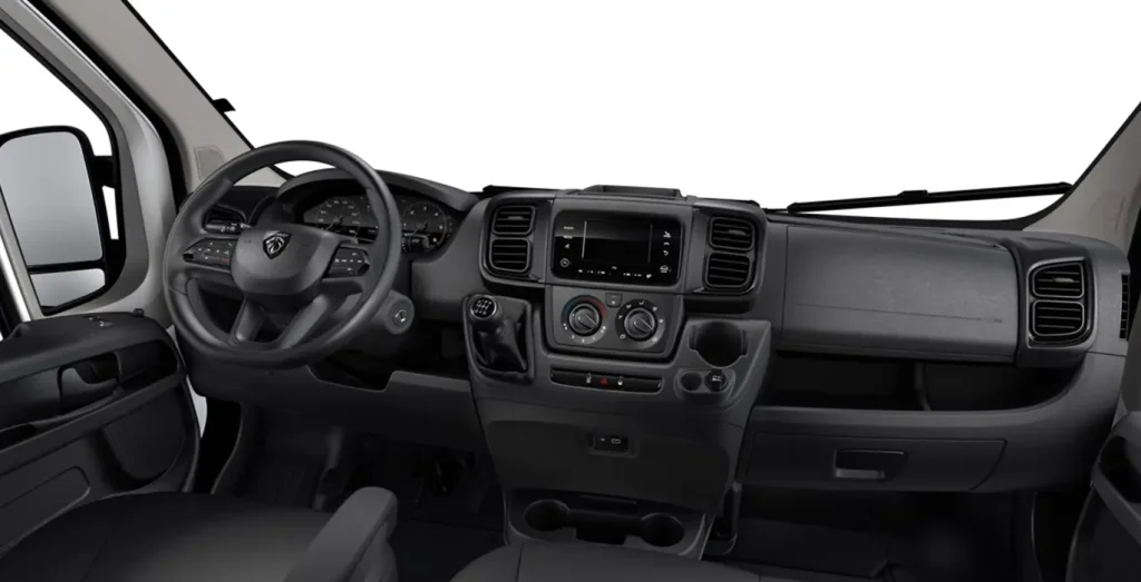 Peugeot Boxer L2H2 furgoneta interior delantero, asientos y salpicadero de renting