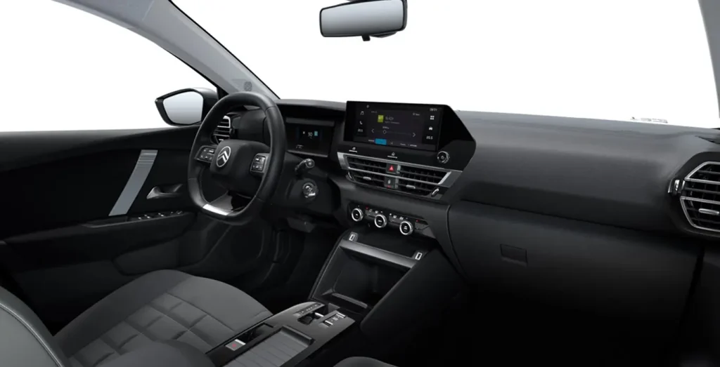 Interior delantero del Citroën C4 Hybrid Plus, vista II del salpicadero