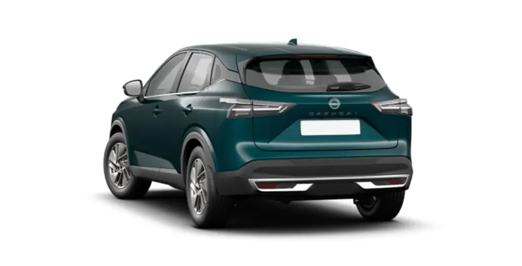 Vista trasera del NISSAN Qashqai Acenta en color azul