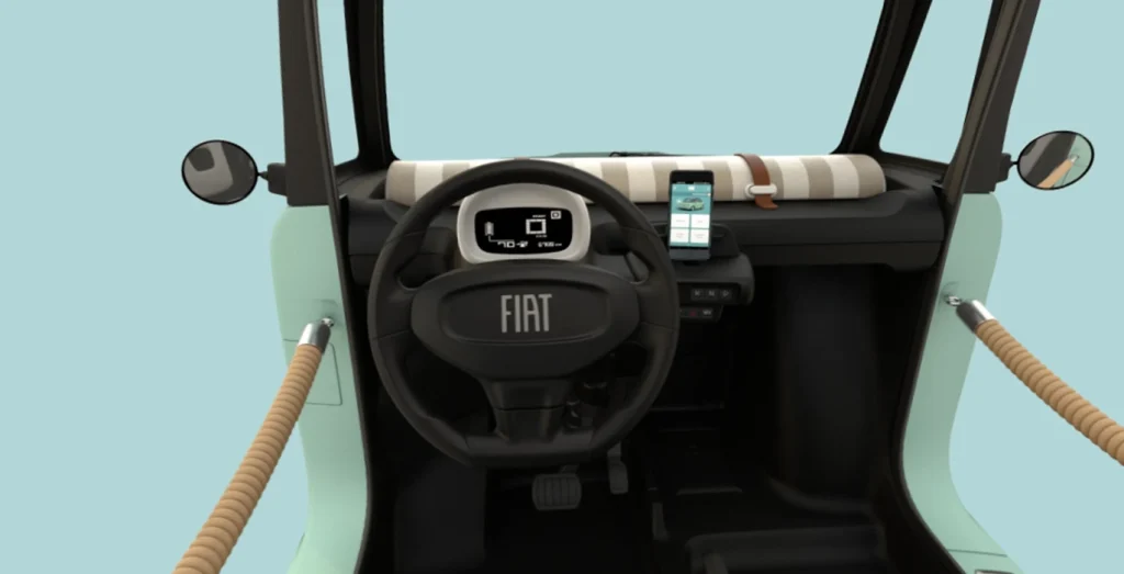 Interior delantero Fiat Topolino 1.0 Dolcevita automático con volante