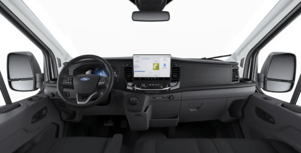 Interior delantero Ford Transit Kombi 350 L3 Trend con volante