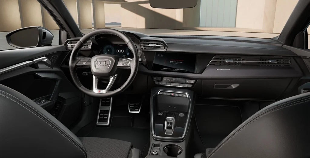 Interior delantero del Audi A3 Sportback S-Line 40 TFSI e con tecnología avanzada