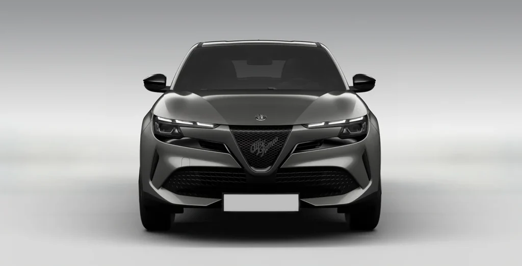 Alfa Romeo Junior Ibrida 1.2 Core vista frontal, coche híbrido compacto para renting en Madrid