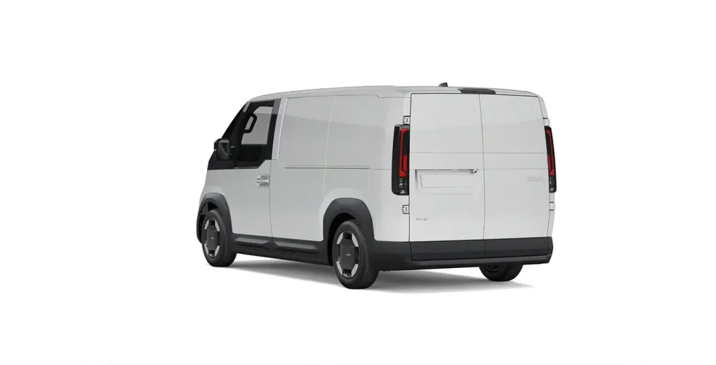 Vista trasera del KIA PV5 Cargo furgoneta eléctrica