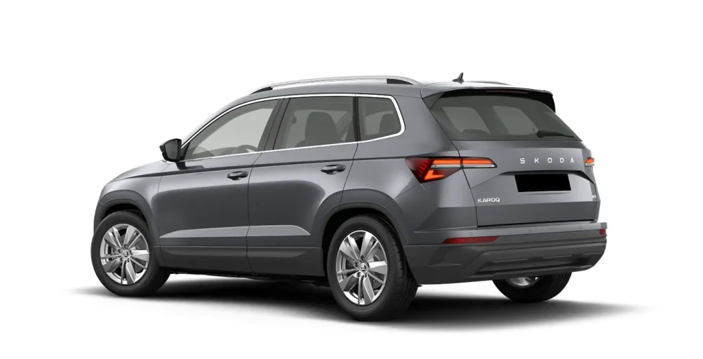 Skoda Karoq 2.0 TDI 4x4 gris, vista trasera