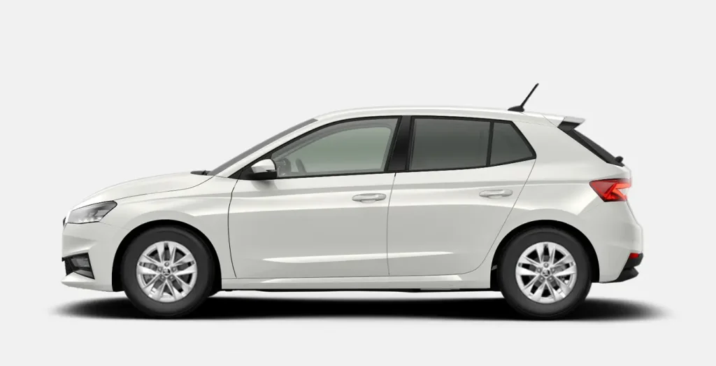 Skoda Fabia 1.0 TSI blanco, vista lateral