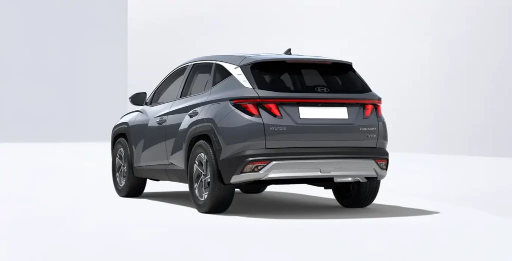 Hyundai Tucson FL 1.6T 239 CV híbrido Klass gris vista trasera