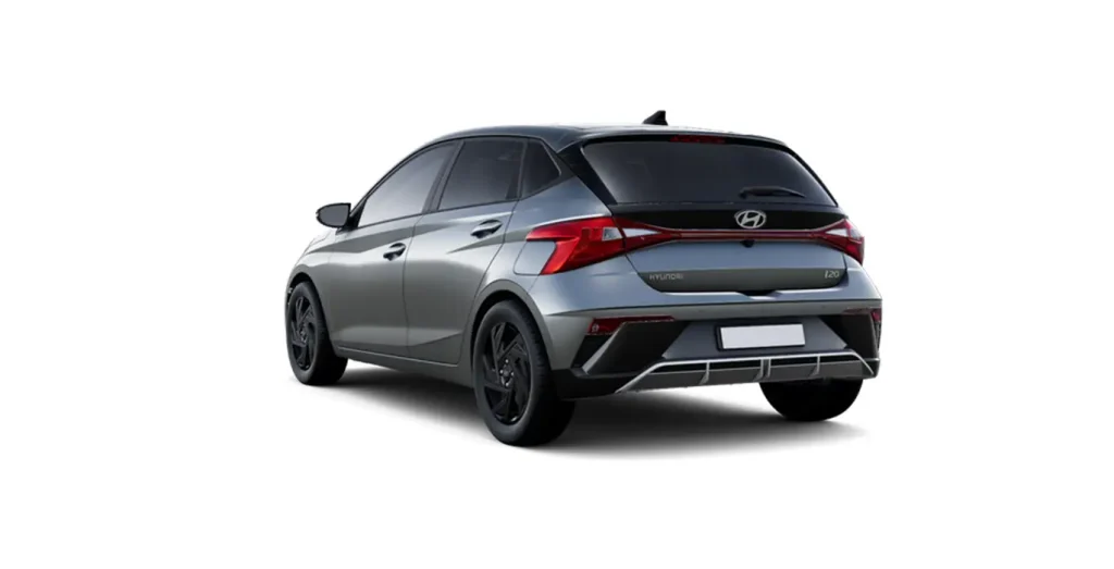 Hyundai i20 1.0T Black Line 90 CV gris oscuro vista trasera