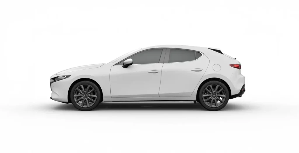 Mazda 3 2.5 e-Skyactive G 140CV Centre Line blanco vista lateral