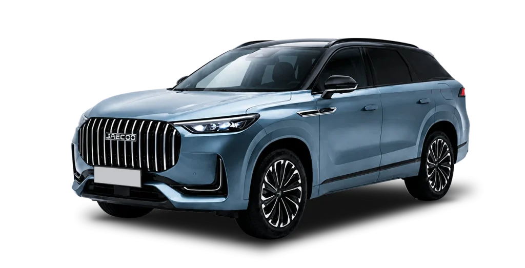 Jaecoo 8 PHEV Exclusive vista exterior blanco perla LED frontal