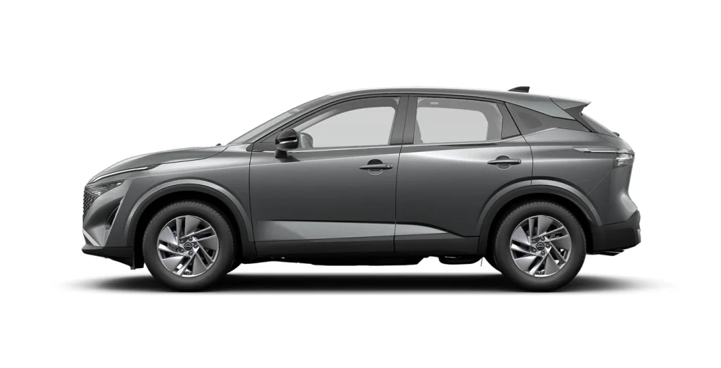 Vista lateral del Nissan Qashqai 5 puertas gris