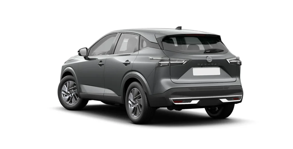 Vista trasera del Nissan Qashqai 5 puertas gris